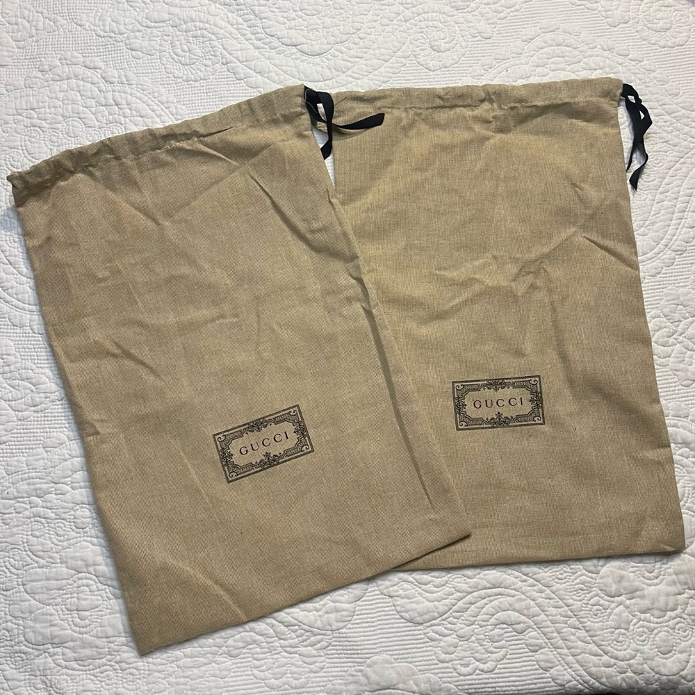 Authentic Gucci Burlap Dust Bag Set of Two 18.5”x12”